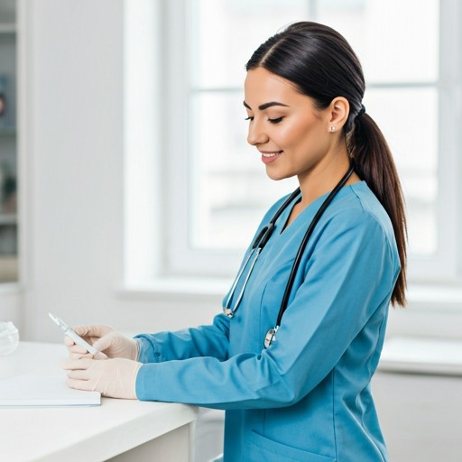 Nurse providing clinical care at home